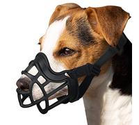 BARKLESS Dog Muzzle, Basket Muzzle Anti Biting Chewing, Sturdy Lightweight Cage Mouth Cover for Small Medium Large Sized Dogs, Allows Panting Drinking, Suitable for Grooming Trimming Training