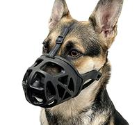 BARKLESS Dog Muzzle, Basket Muzzle for Biting, Chewing and Scavenging, Humane Cage Mouth Cover, Perfect for Grooming and Training Medium, Large Aggressive Reactive Dogs