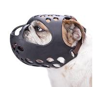 BARKLESS Dog Muzzle for Short Snout, Soft English Bulldog Muzzle for Biting, Chewing, Licking, Flat-Faced Bulldog Mouth Guard for Aggressive Dogs Grooming Walking, Allows Drinking