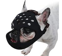 BARKLESS Dog Muzzle for Short Snout, Soft Frenchie Muzzle for Biting, Chewing, Licking for French Bulldogs Boston Terriers, Ideal for Flat-Faced Aggressive Dogs Grooming Walking, Allows Drinking
