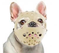 BARKLESS Dog Muzzle for Short Snout, Soft Frenchie Muzzle for Biting, Chewing, Licking for French Bulldogs Boston Terriers, Ideal for Flat-Faced Aggressive Dogs Grooming Walking, Allows Drinking