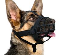 BARKLESS Dog Muzzle, Silicone Basket Muzzle for Small Medium Large Dogs, Soft Cage Mouth Cover Prevent Biting Chewing, Allow Drinking Panting, Suitable for German Shepherd