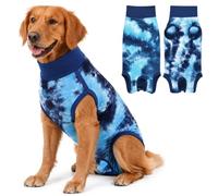 BARKLESS Dog Post Surgery Recovery Suit After Spay Neuter to Easy Potty | No Cone Surgery Suit for Male Female Dog to Prevent Licking, Breathable Surgical Onesie Cover Back and Belly Skin, Blue, XXL