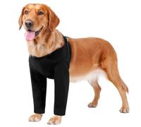 BARKLESS Dog Surgery Recovery Suit for Front Leg, Breathable & Soft Dog Long Front Leg Sleeve Shirt to Stop Licking, Adjustable|Comfortable Male Female Wound Cover, Pet Cone Alternative (Black, M)