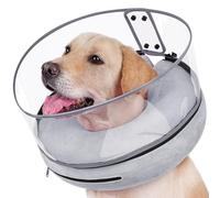 BARKLESS Inflatable Dog Cone for Small Dog with Adjustable Snap-on Guard