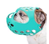 BARKLESS Muzzle for Short Snout Dog, Soft English Bulldog Muzzle to Prevent Biting, Brachycephalic Dog Mouth Guard for Aggressive Flat-Faced Bulldog Grooming Walking, Allows Panting