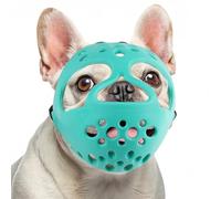 BARKLESS Muzzle for Short Snout Dog, Soft French Bulldog Muzzles to Prevent Biting, Brachycephalic Dog Mouth Guard for Aggressive Frenchie Boston Terriers Grooming Walking, Allows Panting