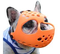 BARKLESS Short Snout Dog Muzzle, Soft Silicone Flat Faced Muzzle for French Bulldog Shih Tzu and Pug for Biting Chewing Licking and Grooming, Allows Panting
