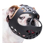 BARKLESS Short Snout Dog Muzzle, Soft Silicone Flat Faced Muzzle for French Bulldog Shih Tzu and Pug for Biting Chewing Licking and Grooming, Allows Panting
