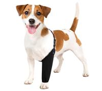 BARKLESS Small Dog Front Leg Sleeve for Wound, Surgery Suit to Stop Licking | Breathable Single Sleeve for Left/Right Leg Injury Post Surgery, Male/Female Dog Recovery Suit, Cone Alternative, Black XXS