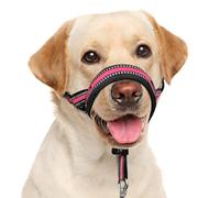 BARKLESS Soft Dog Head Collar, Patented Padded No Pull Head Halter, Training Nose Leash with Safety Link for Medium Large Dogs, Adjustable Muzzle Leash, Easy Control for Walking(Pink, XL)