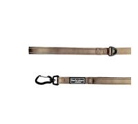 Barkridges® Lightweight Triple Handle Dog Lead Leash | Traffic Handle | Secured | Auto Lock Aluminium Clip | Padded Handle | Reflective | Strong Nylon | Comfortable (Honey Beige, 150 cm / 5 ft)