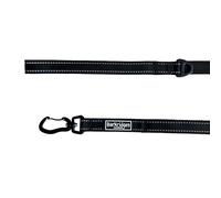 Barkridges® Lightweight Triple Handle Dog Lead Leash | Traffic Handle | Secured | Auto Lock Aluminium Clip | Padded Handle | Reflective | Strong Nylon | Comfortable (Black, 150 cm / 5 ft)