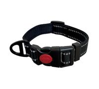 Barkridges® Premium Dog Collar | Adjustable | Easy-to-Wear Buckle | Lockable | Durable | Safety Reflective Strips | Comfortable for Small Medium Large Dogs (Black, XL)