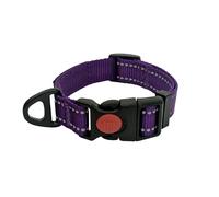 Barkridges® Premium Dog Collar | Adjustable | Easy-to-Wear Buckle | Lockable | Durable | Safety Reflective Strips | Comfortable for Small Medium Large Dogs (Purple, XL)