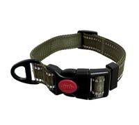 Barkridges® Premium Dog Collar | Adjustable | Easy-to-Wear Buckle | Lockable | Durable | Safety Reflective Strips | Comfortable for Small Medium Large Dogs (Army Green, XL)