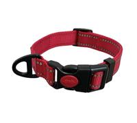 Barkridges® Premium Dog Collar | Adjustable | Easy-to-Wear Buckle | Lockable | Durable | Safety Reflective Strips | Comfortable for Small Medium Large Dogs (Red, XS)