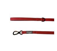 Barkridges® Premium Triple Handle Dog Lead Leash | Traffic Handle | Secured | Locking Clip | Padded Handle | Safety Reflective Strips | Comfortable for Small Medium Large Dogs (Red, 120cm)