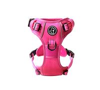 Barkridges® Triple Buckle Dog Harness | Adjustable Easy-to-Wear Buckle | No Pull Non Choke Training | Chafing-Free | Safety Reflective | Comfortable Small Medium Large Dogs (Hot Pink, M - Deep Fit)
