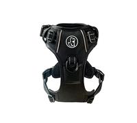 Barkridges® Triple Buckle Dog Harness | Adjustable Easy-to-Wear Buckle | No Pull Non Choke Training | Chafing-Free | Safety Reflective | Comfortable for Small Medium Large Dogs (Black, S - Deep Fit)