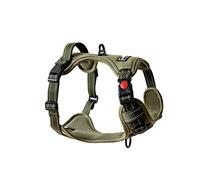 Barkridges® Triple Buckle Dog Harness | Adjustable Easy-to-Wear Buckle | No Pull Non Choke Training | Chafing-Free | Safety Reflective | Comfortable Small Medium Large (Army Green, M - Regular Fit)