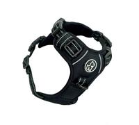 Barkridges® TruFit Comfort Dog Harness Adjustable Easy to Wear | No Pull Training | Chafing-Free | Safety Reflective | Comfortable Small Medium Large (Black, XS - Deep Fit)