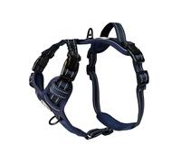 Barkridges® TruFit Freedom Dog Harness Adjustable Easy to Wear | No Pull Training | Chafing-Free | Safety Reflective | Comfortable | Handle | Small Medium Large (Dark Blue, L)