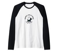 Barks & Belly Rubs: Playful Dog Lover Logo Raglan Baseball Tee, Men, Black/White, S