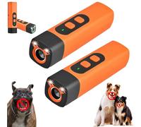 BarkShield for Dogs, The BarkShield Pro, Dog Bark Deterrent Device with Led Flashlight, Suitable for Training Dogs to Improve Bad Behavior (Orange*2)