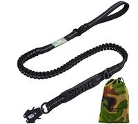 Barkswell Tactical Dog Lead - 4 Ft Anti Pull Dog Leads for Medium Dogs to Large Dogs - Military No Pull Dog Lead - Bungee Dog Leash with Two Handles for Traffic Control