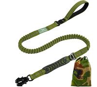 Barkswell Tactical Dog Lead - 4 Ft Anti Pull Dog Leads for Medium Dogs to Large Dogs - Military No Pull Dog Lead - Bungee Dog Leash with Two Handles for Traffic Control