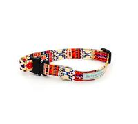 BarkyWhisker Standard Colorful Dog Collars with Metal Buckle, Adjustable (Wide 2cm, Long 30-55cm, Aztec/Boho/Geometric)