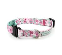 BarkyWhisker Standard Colorful Dog Collars with Metal Buckle, Adjustable (Wide 2cm, Long 30-55cm, Flowers)
