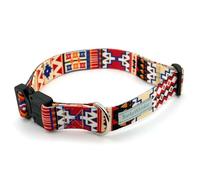 BarkyWhisker Standard Colorful Dog Collars with Metal Buckle, Adjustable (Wide 3cm, Long 44-76cm, Aztec/Boho/Geometric)