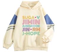 Barley Direct Kpop BTS Map Of The Soul Persona Hoodie Jimin Suga Jung Kook V BTS Merchandise Sweater(Beige,XX-Large)
