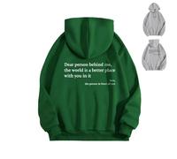 Barley Direct New Dear Person Behind Me Sweatshirt, You Are Enough Hoodie, Hoodie loose Graphic Sweatshirts for Women(Green,XX-Large)