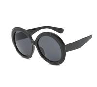 Barley Direct Sunglasses Retro Chic Oversized Round Sunglasses For Women: Assorted Colors With Fashionable Clear Mirror(Black Gray)