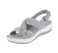 Barley Direct Women's Dr.Care Orthopedic Arch Support Reduces Pain Comfy Sandal, Orthopedic Sandals for Women Arch Support, Comfortable Good Strappy Walking Sandals for Women(Grey,0 UK Wide)