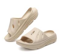 Barley Direct Womens Recovery Sandals Mens Comfortable Athletic Slides Thick Cushion Lightweight Plantar Fasciitis Sport Sliders of Indoor Outdoor,Arch Support Orthotic Open Toe(Black,5 UK)