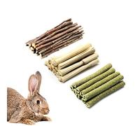 Bunny Chew Toys - 300g Natural Timothy Hay & Sweet Bamboo Sticks, Apple Sticks - Teeth Chews for Rabbits, Chinchillas, Gerbils & Small Pets