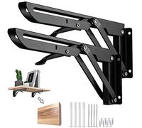 Barley Ears Shelf Bracket 2Pcs 8in Folding Shelve Brackets Heavy Duty Metal Shelving Support Bracket Wall Mounted Floating Shelve Bracket for DIY Book Shelf Bracket Table Chair ect
