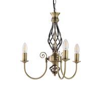 Barley Twist - Antique Brass 3 Light Pendant