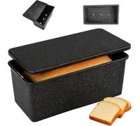 Barlket Loaf Pan with Lid, Pullman Loaf Pan for Homemade Bread, Sourdough, Sandwich and Meatloaf Baking, 8x4 Inch Nonstick Deep Bread Tin with Cover, Oven Safe & Heavy Duty, Speckled Black