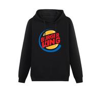 BARLOTUS Burger King Men's Hoodies Graphic Pullover Sweatshirts Unisex Black Printed Hooded 3XL