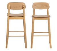 Barlow Bar Stool in Matt Oak Set of 2 Furniture To Go Light Brown One Size