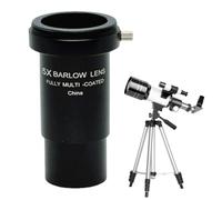 Barlow Lens for Telescope, Barlow Telescope Lens,5x Telescope Eypiece Achromatic Barlow Lens - Metal Moon Filter Connect Interface with M42 Wire for Astronomical