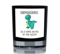 Barmanasaurus, Like A Normal Barman But More Awesome, Dinosaur Funny 20cl Candle 60 SECOND MAKEOVER Black One Size
