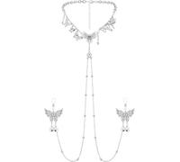 BARMI Nipple Clips for Women Non Piercing - Fashionable Nipple Clamps with Chain Necklace That Bring Fun, Style, and Your Sensual Collection of Accessories