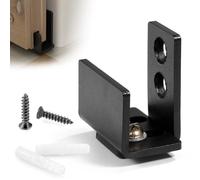 Barn Door Bottom Guide - Heavy Duty Sliding Door Hardware with Screws - Black Carbon Steel