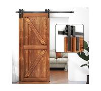 Barn Door Complete Hardware Set,Carbon Steel Sliding Door Hardware Set,Noiseless Double Door Track,Suitable for Living Room Balcony (Door Not Included)(150cm Orbit)